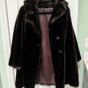 Elegant Brown Faux Fur Coat